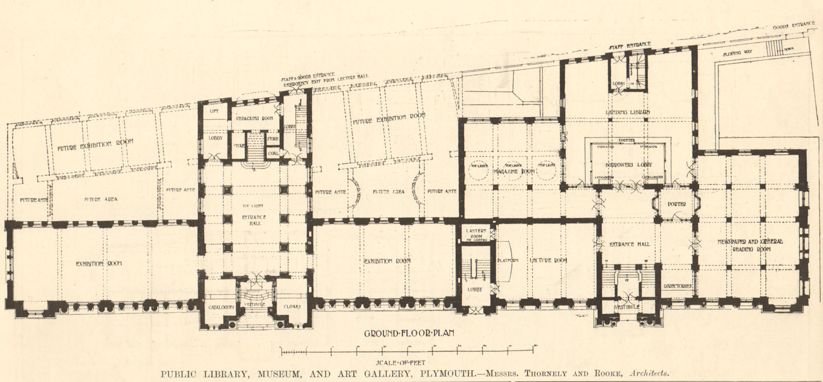Public library museum art gallery Plymouth. Thornely & Rooke, Architects 2) 1907